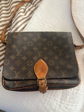 Louis Vuitton Monogram Cartouchierre Crossbody in Brown and Tan